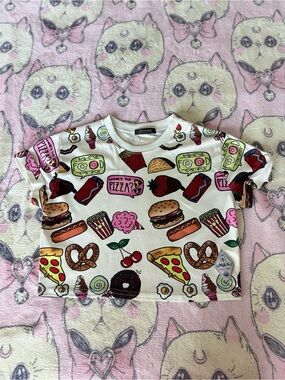 CHOIES Junk Food Graphic Cropped Tee